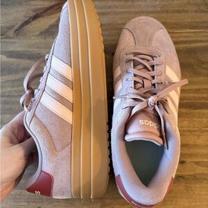 adidas Women’s Platform Sneakers in Rose Mauve and Blush with Gum Sole